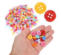 Jiawu Mixed Color Buttons, 1000Pcs Random Color Plastic Buttons, Sewing with Multiple Fixing Methods for DIY Crafts Sewing Clothing Projects (12mm)