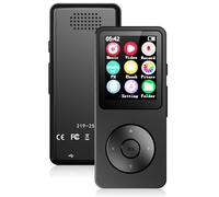 Jiawu MP3 Player Bluetooth 5.4, Portable Music Player for Kids, HiFi Sound Digital Music, Built-in HD Speaker, FM Radio, E-Book (With 32G Memory Card)