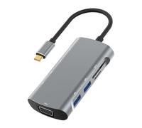 Jiawu Multiport Docking Station Wide Application For Home and Office Use Secure Digital Card Slot USB C Docking Station Aluminum Gray 1