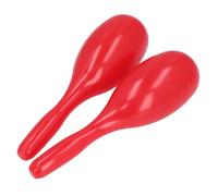 Jiawu Music Maracas, Oval Plastic Hand Percussion Rattles 2 Pack for Shake to Produce Classic Sound, Maracas Shaker with Plastic Rumba Shaker ABS Body Sand Filled for Live Recording (Red)
