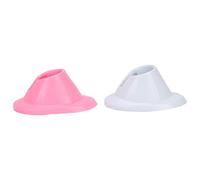Jiawu Nail Polish Bottle Holder, Soft Rubber, U-Shaped Incline, | Manicure Organizer Stand, Fits Various Bottle Sizes, Secures Lipstick, Portable For Nail Salon Home Use, Pink White