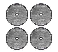 Jiawu Night Safe 4PCs Red Round Safety Reflectors for Cars Trailer, Easy Installation for the Entrance to the Post Office (White)