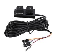 Jiawu PC Power Button, External Desktop Computer Power Switch with Mechanical Key, 7 Color LED Light, 2M Cable, On Off Reset Switch, for PC Case Motherboard