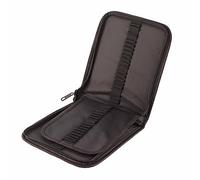 Jiawu Pencil Case, Large Capacity 120 Slots Foldable Canvas Pencil Bag with Art Case Organizer Elastic Strap Holders for Students Artists Travelers (72-Count Folding Bag (Black))