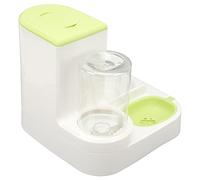 Jiawu Pet Feeder, Automatic Cat Feeder and Water Dispenser 2 in 1, Gravity Fill Pets Food, Double Bowl Design for Small & Big, 2.2L Food Capacity and 1L Water for Dogs, Cats (Green)