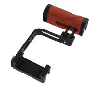 Jiawu Phone Camera Handle Holder, Arrow Storage Case Video Phone Cage Grip Dark Red Wooden Handle for Vlog