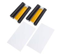 Jiawu Photo Printer Consumables Set Fast Drying Smudge Proof 80 Sheets 4x6 Glossy Photo Paper 2 Ribbons for DHP513 Printing Supplies Office Home