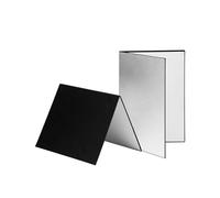 Jiawu Photography Reflector Board, 3 in 1 Foldable Cardboard Reflective Diffuser, A4 Photo Background Sheet with Stand Free Design for Jewelry Cosmetic Food Product Studio Still Life (A3)