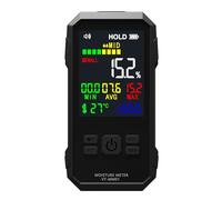 Jiawu Pinless Moistures Meter, Non Destructive Moistures Detector with LCD Display, 4 Modes for Walls Logs Firewood and Building Material, Detects Up to 19mm Below Surfaces (Black)