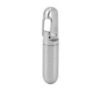 Jiawu Pocket Box Keychain, Stainless Steel Portable Mini Organizer Case Container, Holder Bottle for Outdoor Camping Travel, Daily Container (Spring Buckle)