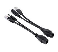Jiawu POE Adapter Cable, Injector Splitter DC12V (Black)