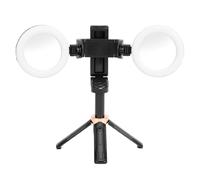 Jiawu Portable Selfie Tripod with Fill Lights for Live Streaming and Video Recording, Compact Selfie Stand for Travel and Vlogging, ABS Material