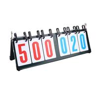 Jiawu Portable Table Top Scoreboard, Multi Sports Score Flip Scoreboard, Non Slip Design, 6 Digits Desk Scoreboard Tabletop Scorekeeper for Basketball Table Tennis Badminton Sports