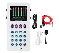 Jiawu Portable Voice Changer, Handheld Sound Card with 8 Sound Effect Modes, 10 Level Pitch, Voice Disguiser Modulator for PC, Phone, Laptop, Gaming, Includes Mic and Headphones