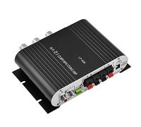 Jiawu Power Amplifier, Aluminum Alloy Shell 15W X 2 RMS Low Distortion Car Amplifier, Stereo with 3.5mm Inputs for Vehicle Home Use (Black)