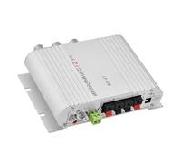 Jiawu Power Amplifier, Aluminum Alloy Shell 15W X 2 RMS Low Distortion Car Amplifier, Stereo with 3.5mm Inputs for Vehicle Home Use (Silver)