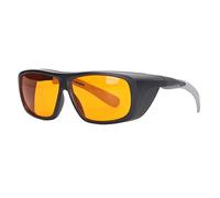 Jiawu Professional Glasses OD 5 190nm-500nm Eye Protection for Engraving Machines, Protective Goggles for Welding Removal UV Light, Lightproof PC Safety Glasses (Black)
