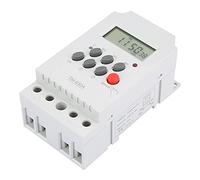 Jiawu Programmable Timer Switch, Mini Digital Time Relay 24H 7-Day, 30A Microcomputer Power Timer Switch with 17 On/Off Settings, Built-in Rechargeable Battery for Street Lights, (AC220V)