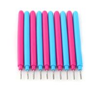 Jiawu Quilling Tools with Metal Slit, 10PCs Plastic Handle Paper Block Spots for DIY Craftsmen, for Decorating Collective Albums