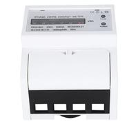 Jiawu Rail Energy Meter, 35mm DIN Rail Mount Single Phase Energy Meter, DIN Mount Counter with Microelectronics Technology S Type Wiring for Single Phase AC Network 50Hz