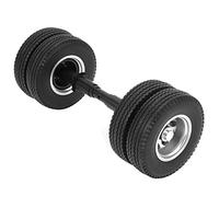 Jiawu RC Tire Non Powered Rear Axle 10 Hole Wheel Hub Fit 1/14 Tractor Trailer, High Load Capacity Rubber Tire Aluminum Alloy Hub for RC Truck Trailer Modification, Durable DIY
