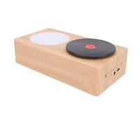 Jiawu Record Player Bluetooth Speaker, 360° Stereo Sound Night Light Rotating Disk Bluetooth 5.0 Turntable Speaker, Portable Wireless with Wooden Design for Bedroom Home Office