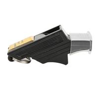 Jiawu Referee Whistle, High Decibel Loud Clear Sound Non ABS Material Basketball Whistle, Survival with Removable Metal Buckle Lightweight Portable Design for Outdoor (Black Gold)