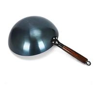 Jiawu Refined Iron Wok Pan, Round Bottom, Uncoated, Single Handle (36cm) | Chinese Stir Fry Skillet, Traditional Iron Craft, for Home Restaurant Hotel, Retains Nutrients, Easy Maneuvering