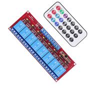 Jiawu Relay Receiver Board, 8 Way 10A Universal Infrared Wireless Relay Module with Remote Control for Home Farm Factory Office Laboratory (12v)