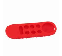 Jiawu Remote Control Cover, Soft Silicone Shockproof Protective Case with Anti Slip Grip and Lanyard, Washable Skin Friendly Remote Sleeve for Chromecast with TV (Red)