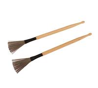 Jiawu Retractable Drum Stick Brushes 2Pcs, Wood Wire Drum Brush Set for Jazz Blues Rock, Ergonomic Handle Musical Instrument Accessories for Drummers, Portable Durable Drumstick