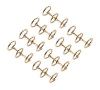 Jiawu Reusable 3 Hole Rings for DIY Loose Leaf Binding - Electroplated Metal, Holds 100 Sheets, 300° Foldable, Multipurpose for Notebooks, Calendars, and Documents (Gold)