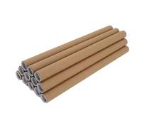 Jiawu Round Paper Poster Tubes, 12 Pcs 2.5 X 12 Inch Kraft Mailing Tubes with Plastic Lids, Sturdy Poster Storage Tube for Artwork, Blueprints, Charts, Office Home (3.4*51cm)