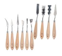 Jiawu Scraper Knife, 10Pcs Stainless Steel with Good Grip and Moderate Hardness Oil Painting Knife, Painting Tool with Various Sizes for Oil Artists (Pack of 10)