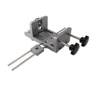 Jiawu Self Centering Dowelling Jig, Adjustable Woodworking Drill Guide Locator Kit with 6 8 10mm Bushings and Clamp Board, Side Hole Punch Tool for Furniture Cabinet