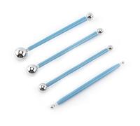 Jiawu Set of Sculpture Ball Tools for Gum Paste Flowers, Rubber Metal Modeling Tools for Cake Decorators