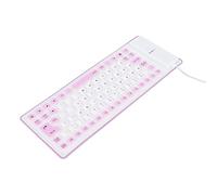 Jiawu Silicone Keyboard, Oilproof Acidproof Lightweight Portable USB Wired Silicone Keyboard, Foldable with 85 Keys, for PC Office Home Outdoor (Purple)