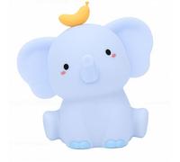 Jiawu Silicone Night Light, USB Rechargeable Tap Control Elephant Night Light, Soft Silicone with Charging Cable for Bedside Nursery Bathroom (Blue)