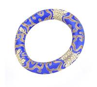 Jiawu Silk Brocade 18cm Round Meditation Singing Bowl Cushion Ring Pillow for 7-10 Inch Bowls, Soft Comfortable Embroidery Exterior with Elegant Design, Perfect for Enhancing Sound and (Blue)