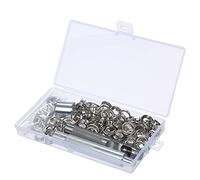 Jiawu Silver Grommet Kit 10mm 3/8-Inch 100 Sets Eyelet Kit with Installation Tools & Hole Puncher for Leather Fabric Bag Crafts, Heavy Duty Steel Setting Tool in Storage Box
