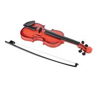 Jiawu Simulated Acoustic Violin Toy, Adjustable Strings for Kids Musical Practice, Kid Instrument with Fiddlestick Included, for Children Beginner Talent Development (Light Brown)