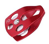 Jiawu Single Pulley, 28KN Large Sheave Pulley Aluminum Magnesium Alloy Construction with Sliding Side Plate for Mountain Rescue Tower Work Ski Crews Rock Climbing Aerial Operations (Red)