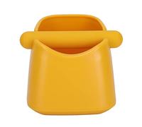 Jiawu Small Drop-Resistant Coffee Knock Box with a Slightly Blocked Knock Bar for Coffee, for The Kitchen at Home/The Restaurant. (Yellow)