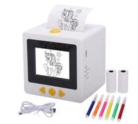 Jiawu Smart AI Voice Sticker Printer, Portable Mini Thermal Printer with APP, 2 Paper Rolls & 6 Colored Pencils, 2.4in HD Screen AI Sticker Maker for Scrapbooking, Crafts, Gift