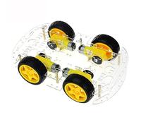 Jiawu Smart Robot Car Kit, Acrylic Double 4WD Robot Chassis Kit, Smart Car Base with Speed Encoder Multi Functional Ports for Robotics Projects Handcraft