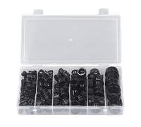 Jiawu Snap in Cable Grommet Protector, 160PCS 6 Sizes Easy Install Cable Snap Bushing, Nylon Plastic with Storage Box for Protection in Railway Electrification Power Grid Wire
