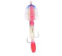 Jiawu Soft Luminous UV Octopus Squid Lure Fishing Bait 6in 60g Realistic Solid Body with 2 Hooks, Non- PVC Tackle Accessories (4#)