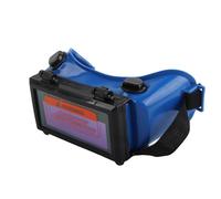 Jiawu Solar Auto Darkening Welding Goggles Eye Mask Welder Protective Glasses Anti-UV IR Adjustable Frame for Construction Electric Argon Arc Welding (Blue)