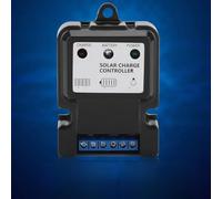 Jiawu Solar Charge Controller, 10A PWM 3 Stage Management with Short Circuit Overcharge Discharge Protection Reverse Polarity Auto Temperature Compensation Solar Charge Regulator for (#1)