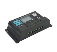 Jiawu Solar Charge Controller, 12V 24V Self Adaption LCD Display Solar Panel Controller, Photovoltaic Charge with 5V 3A USB Output for Home Industry Commerce (30A)